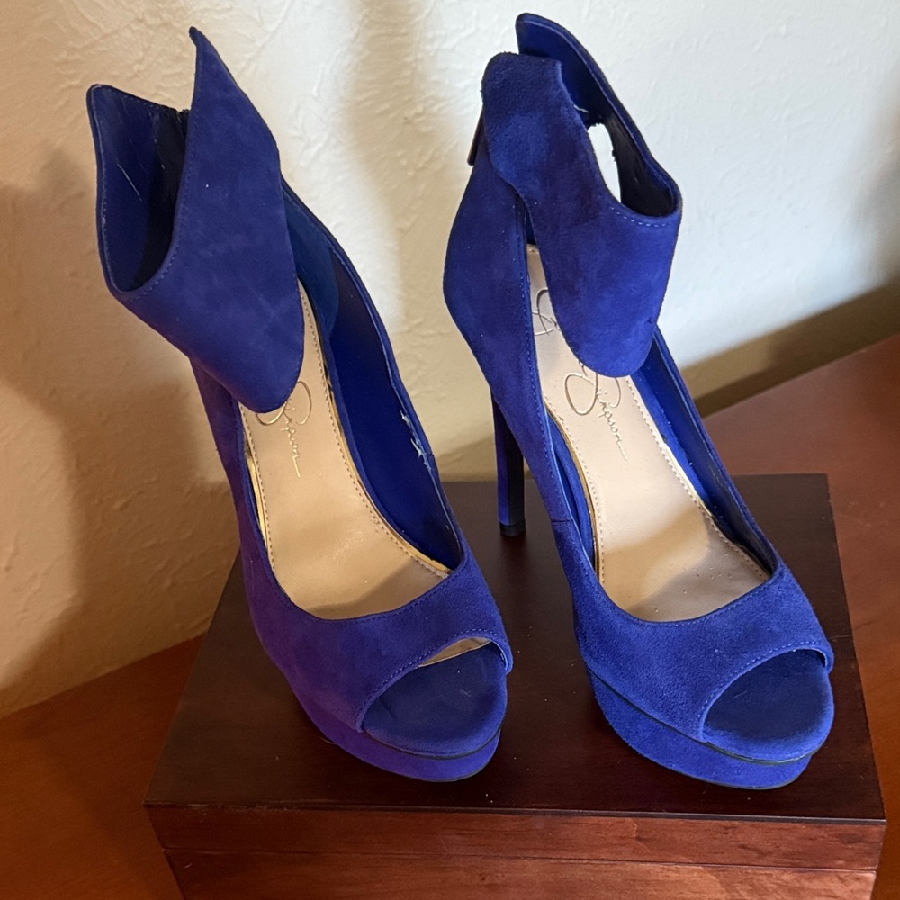 Jessica Simpson Royal Blue Suede Heels